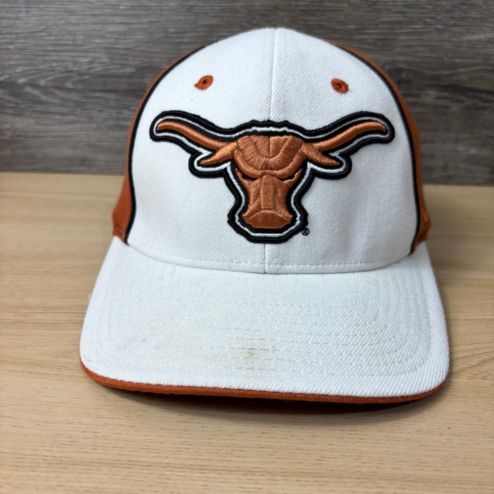 Texas Longhorns Hat Cap Fitted Small White Orange Football Zephyr - Picture 2 of 9